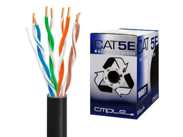Cat5e Ethernet Network Cable 1000 ft Black W95801