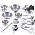 16 Pcs Kids Kitchen Cookware Set Pots Pans Cooking Utensils E258
