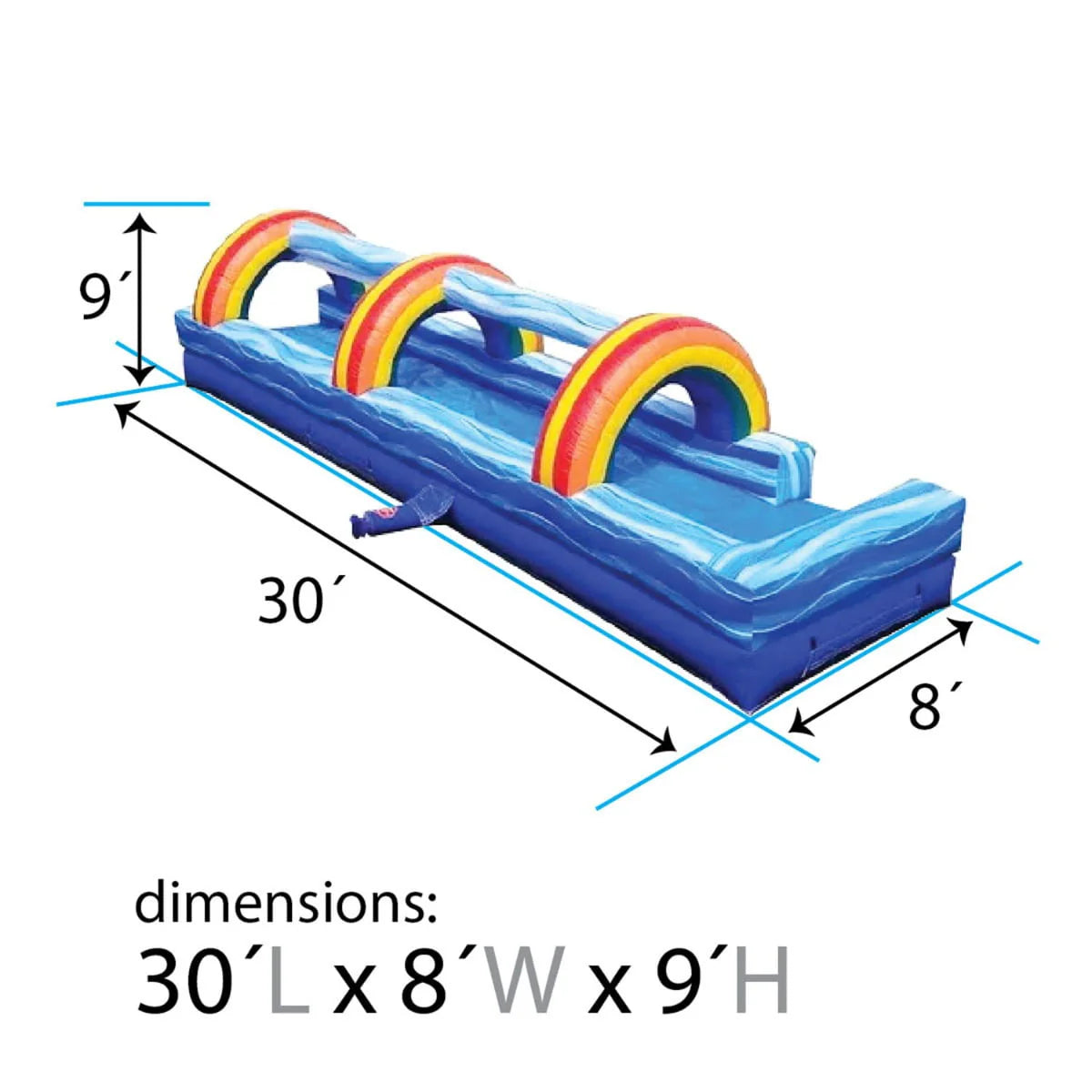 Blue Inflatable Slip n Slide with Blower W6850