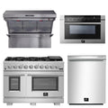48 Inch Pro Gas Range, Wall Mount Range Hood, Microwave Drawer, Dishwasher H95178