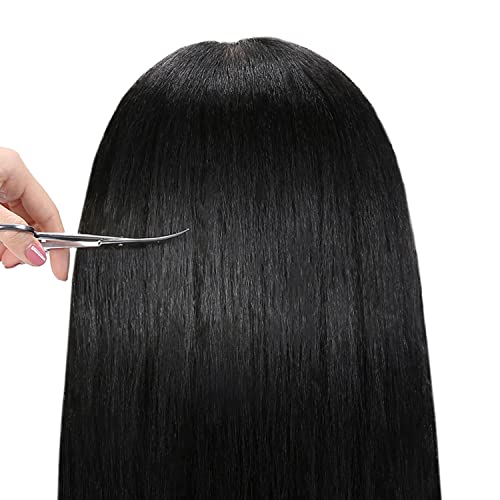 Black 16" Real Hair Mannequin Head Q880