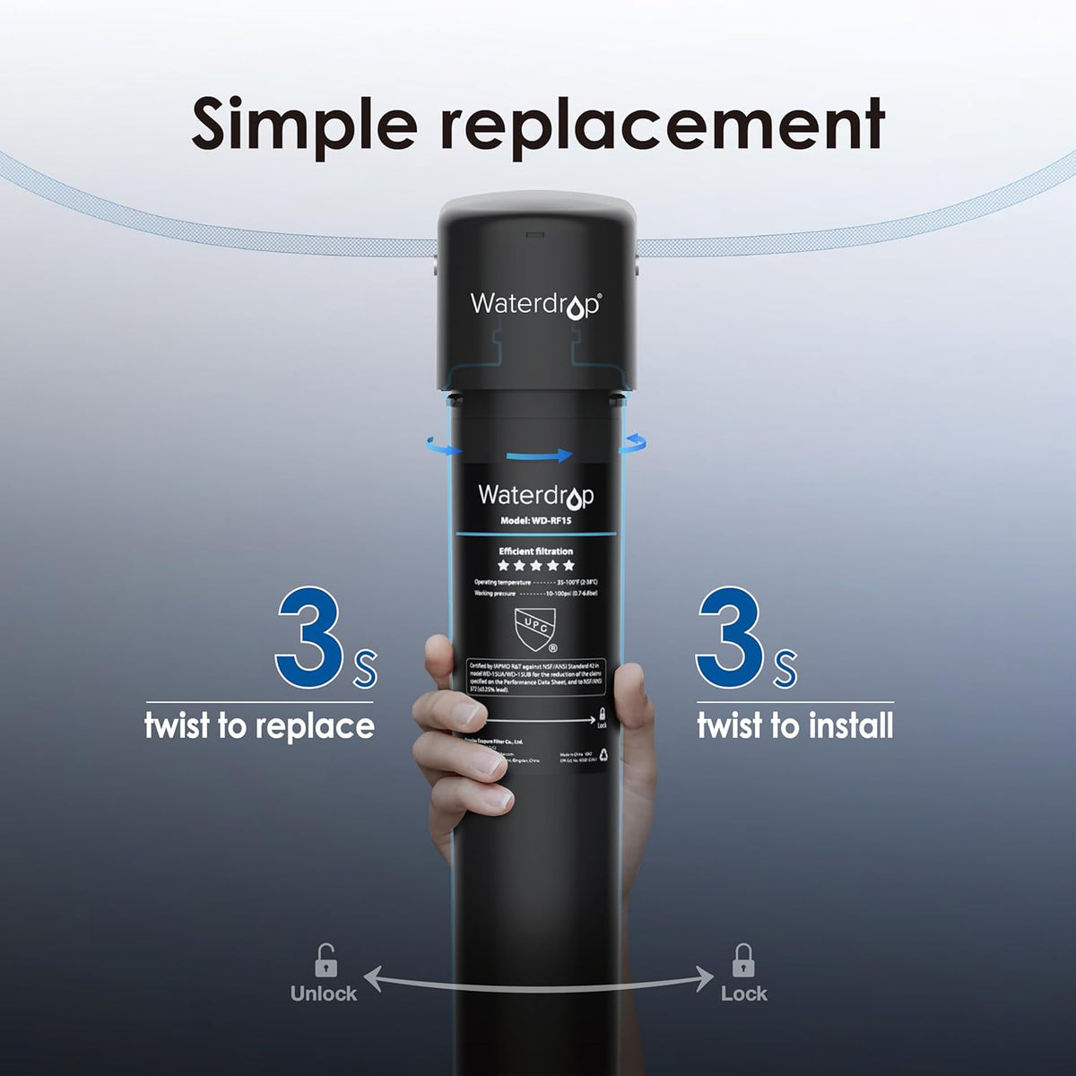 Under Sink Water Filter System and Replacement Filter Cartridge L7128