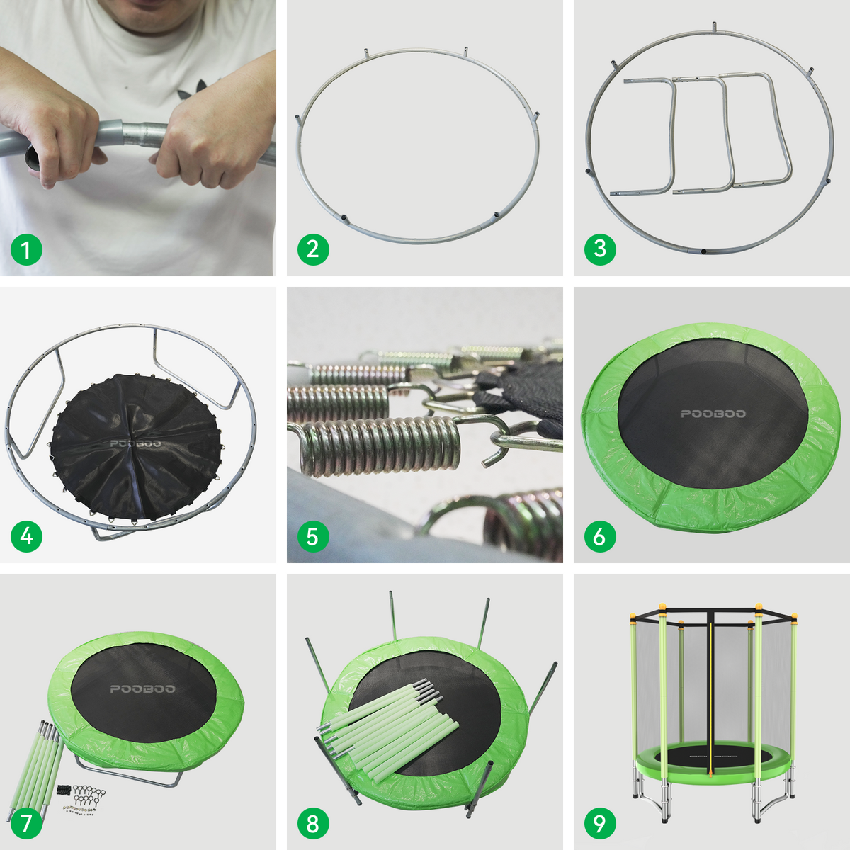 55" Kids Trampoline with Safety Enclosure Net G321891