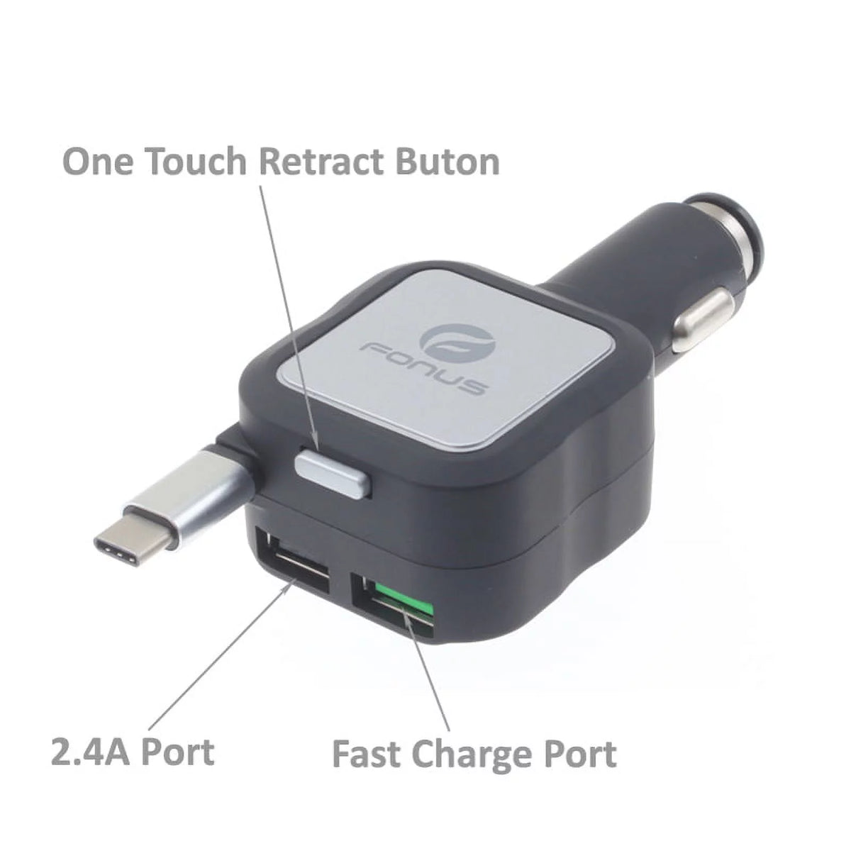 Retractable Mono Earphone with Car Charger D523999