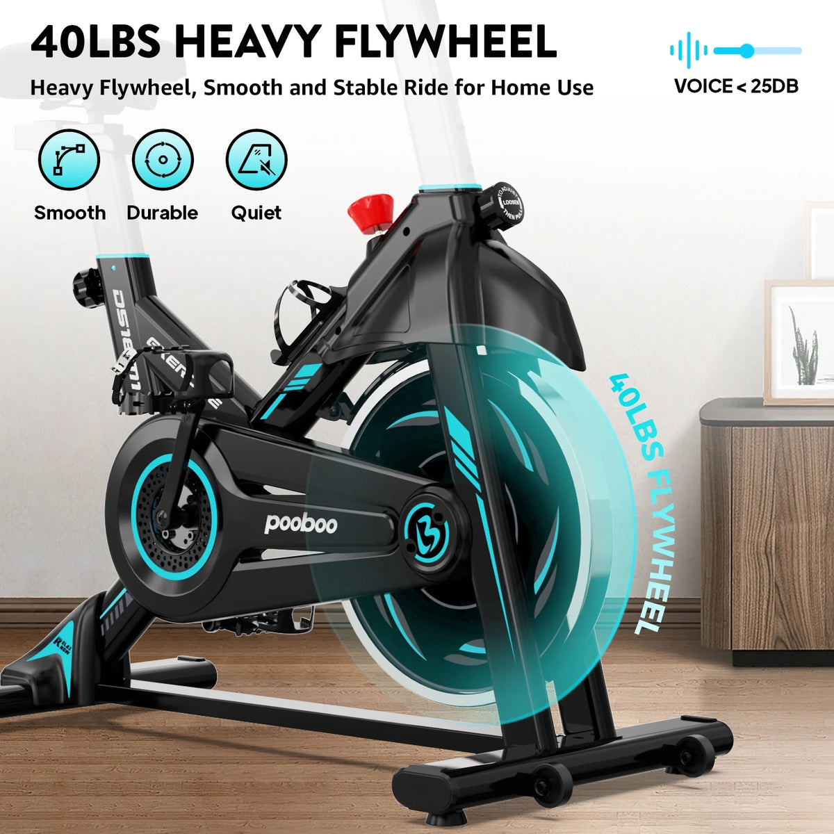 Indoor Cycling Bike Magnetic Stationary Exercise Bike 40lbs Flywheel N159