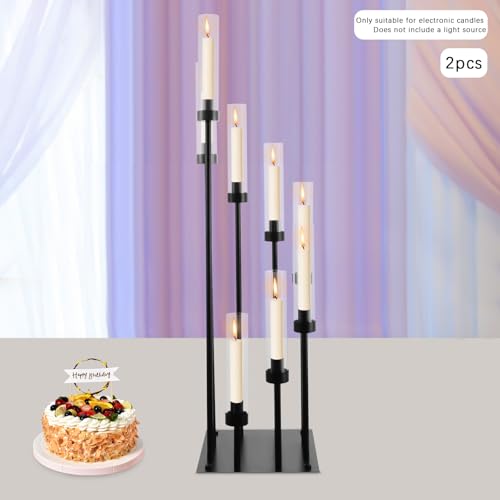 2 Pack Black 8 Arms Floor Candelabra V359246