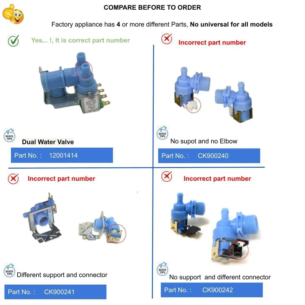 Fridge Dual Water Valve Kit I872