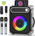 Karaoke Machine with 2 Wireless Microphones, Bluetooth Speaker C1616