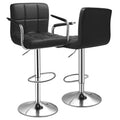 Set of 2 Black Faux Leather Swivel Bar Stools D22078