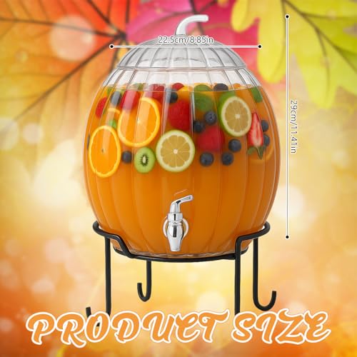 1.3 Gallon Glass Beverage Dispenser with Stand and Spigot I33515