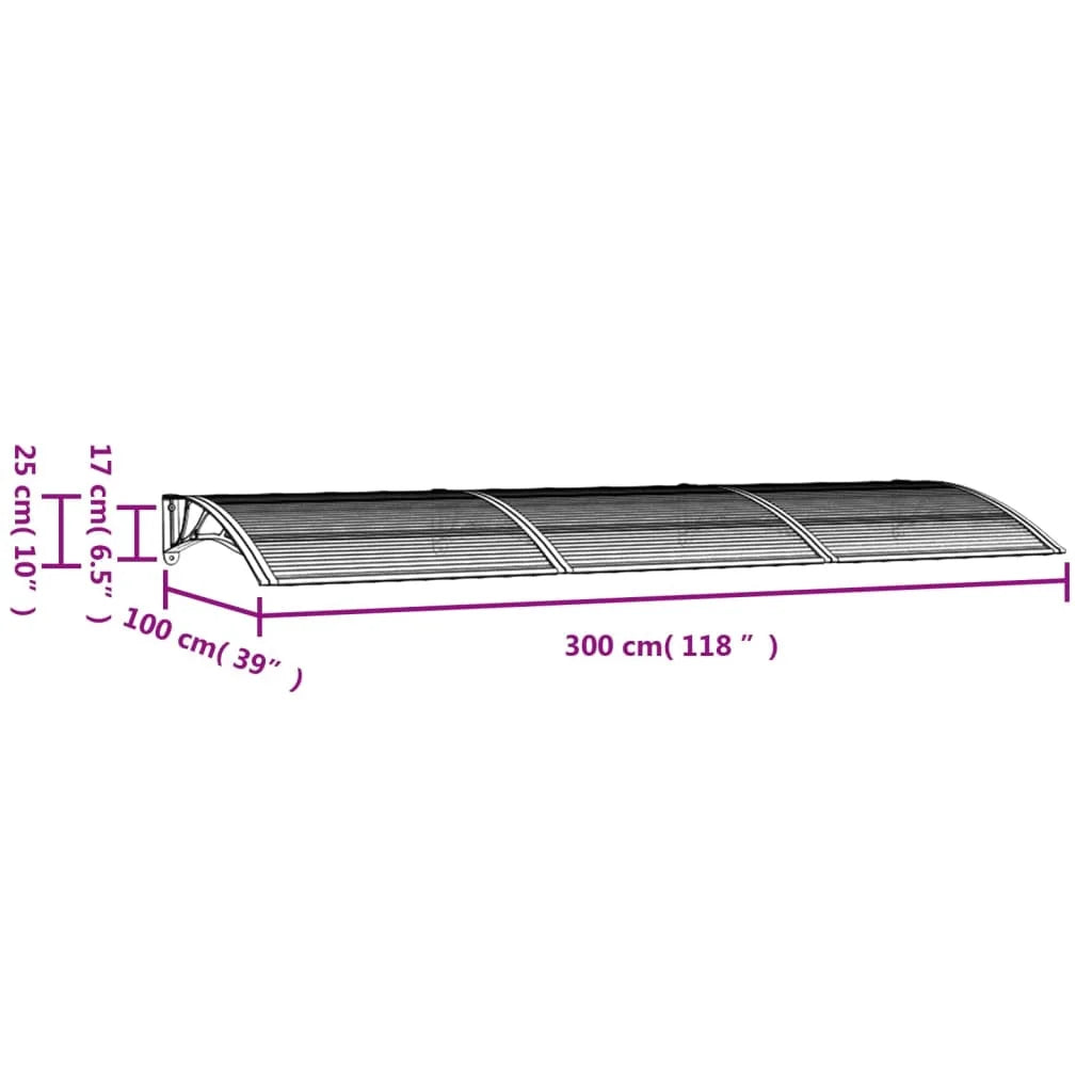 Black Polycarbonate Door Canopy Q31818