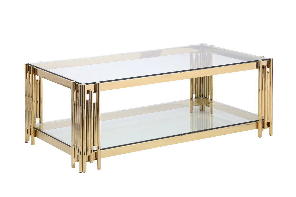 48" Wide Rectangular Glass Top Coffee Table I244121