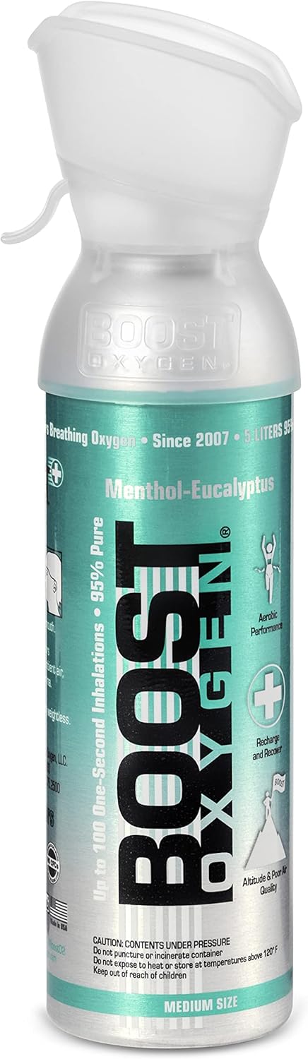 10 Liter All Natural Flavored (4 Pack) and 5 Liter Eucalyptus Flavored (1 Pack) Supplemental Canned Oxygen Bottle with Mouthpiece H335309