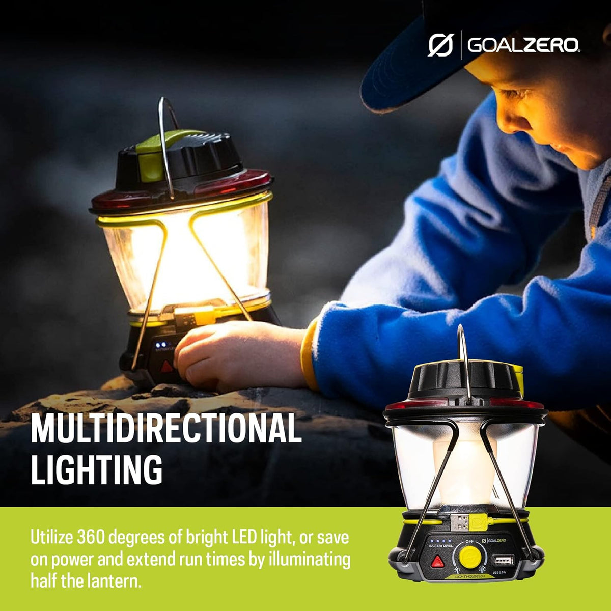 600-Lumen Solar LED Camping Lantern Y3786