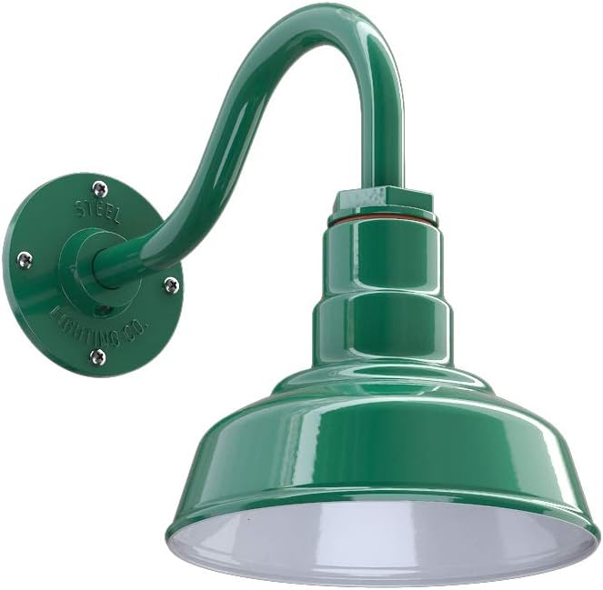 8 inch Dome 16 inch Gooseneck Outdoor Wall Mounted Barn Light B137
