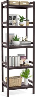 White 5-Tier Adjustable Bamboo Bathroom Shelf Q30049