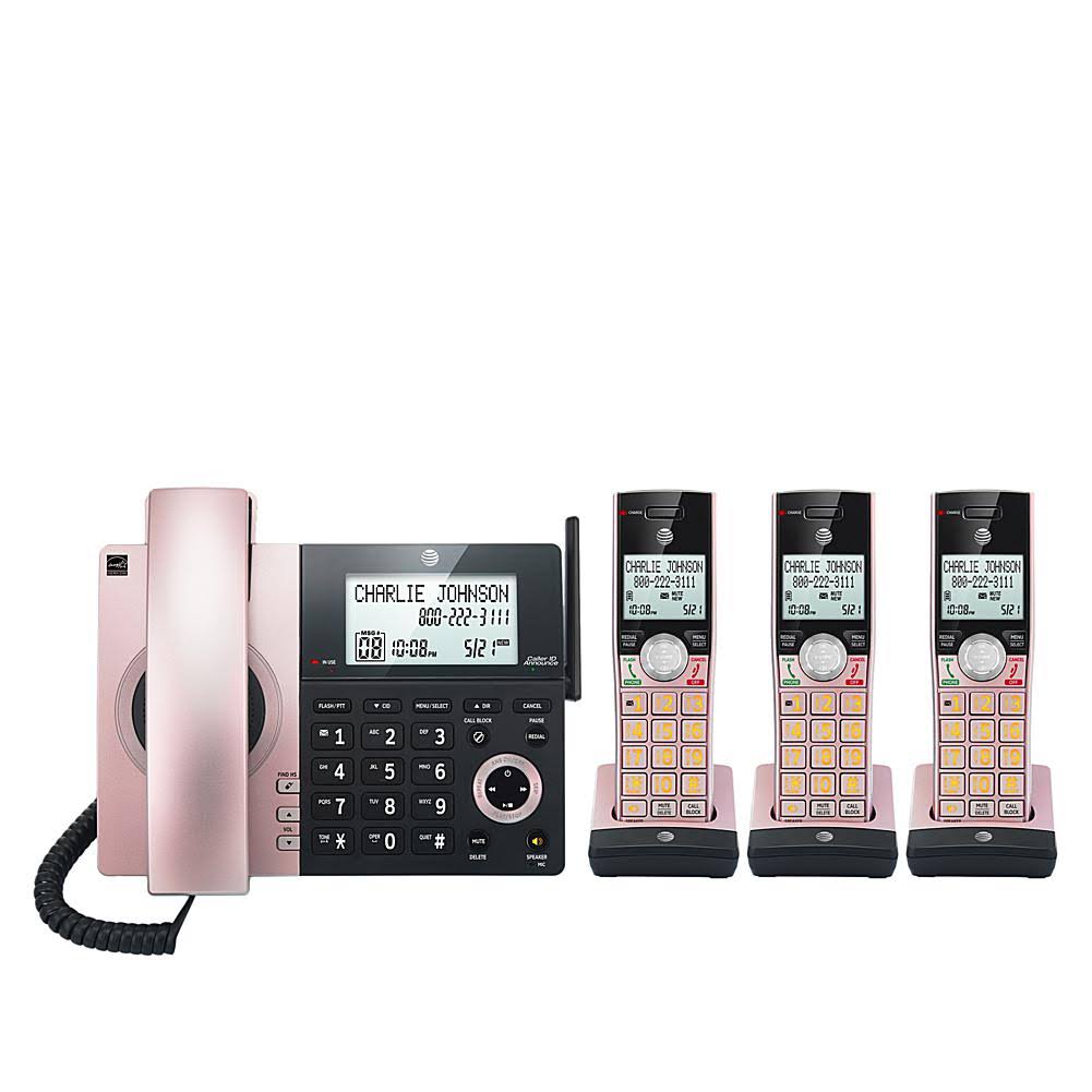 Corded/Cordless Phone with Smart Call Blocker, Silver/Black with 3 Handsets J5097