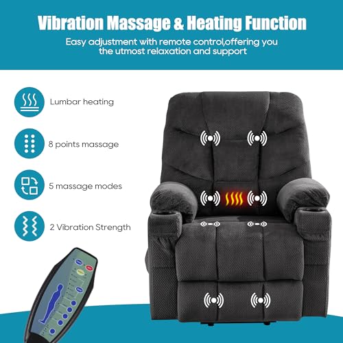 Power Lift Recliner Chair with Heat and Massage and USB Port C991549