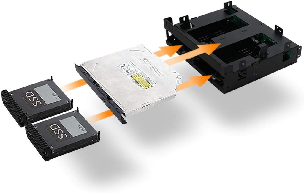 2 x 2.5 SAS/SATA HDD/SSD Mobile Rack + Slim Optical Drive Slot for 5.25 Bay V2092