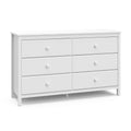 White 6 Drawer Kids Double Dresser Q614