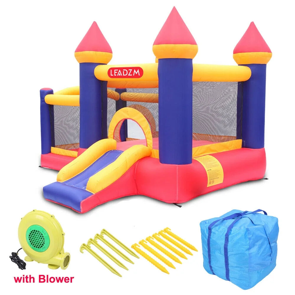 Inflatable Bounce House Castle Kids Slide Jumper Bouncer 2 Room with Blower A81985