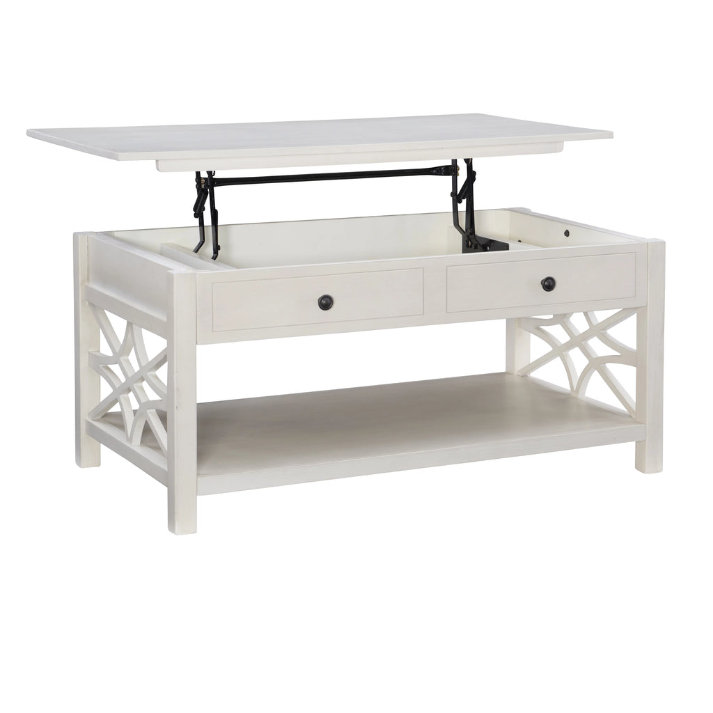 White 2-Drawer Lift-Top Coffee Table U823