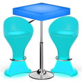 Set of 3 LED Light Up Square Bar Table + Stools Y34695