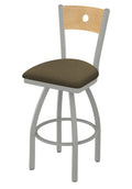 30x22 Bar Stool with Anodized Nickel Finish and 360 Swivel V718
