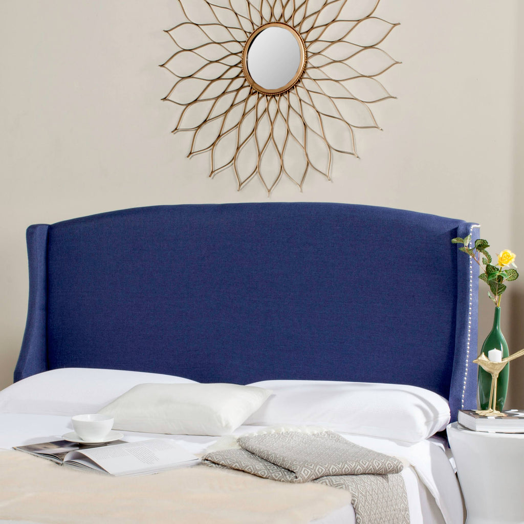Navy Linen Headboard (Queen) C42725