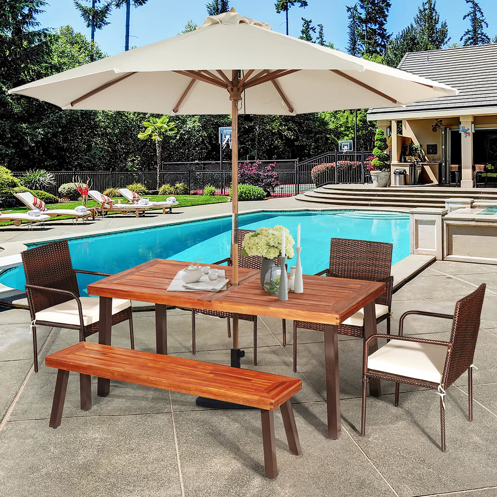 Acacia Wood Rectangular Dining Table K702196