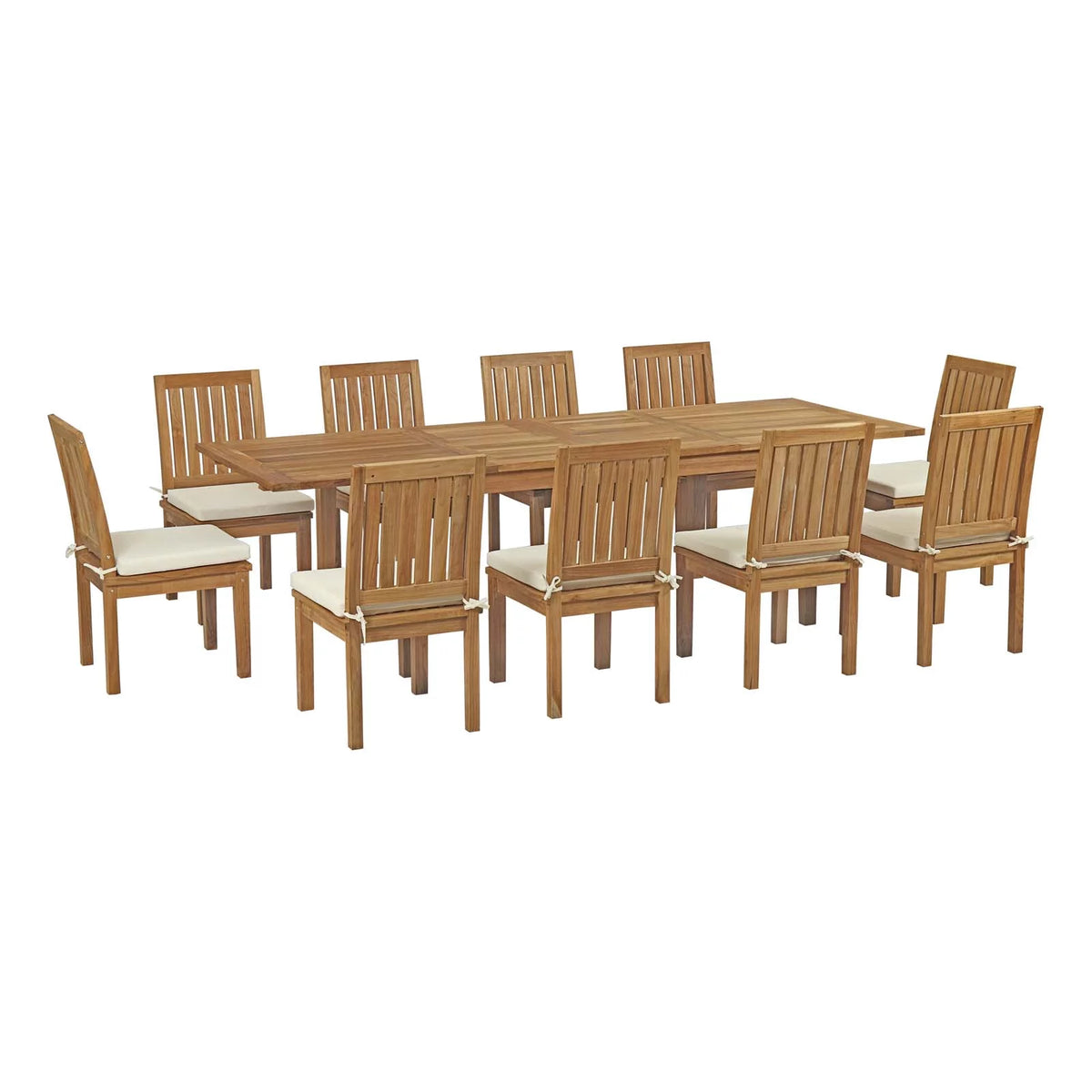 11 Piece Outdoor Patio Teak Dining Set H652