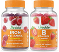 Iron with Vitamin C + B Complex Gummies Bundle Gluten Free Chewable Gummy P139291