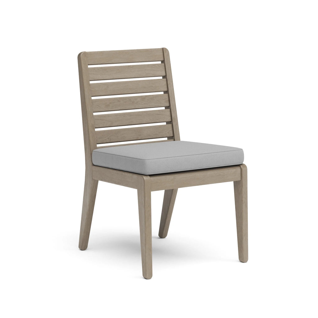 Gray Wood Outdoor Dining Table and Six Chairs Q2958