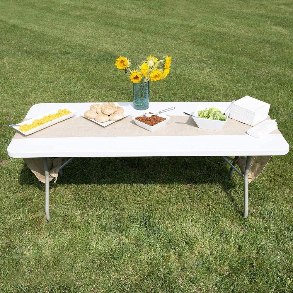 White Folding Plastic Dining Table with Handle N3911
