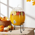 1.3 Gallon Glass Beverage Dispenser with Stand and Spigot I33515