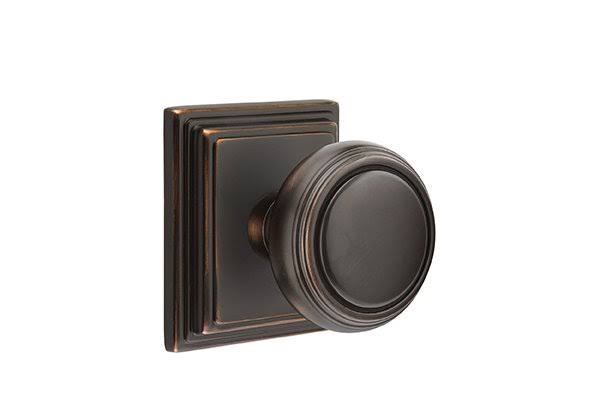 Classic Brass Passage Set with Satin Nickel Rosette V45693