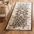 Hand-Hooked Oriental Runner, 3' x 6', Black / Ivory V63451