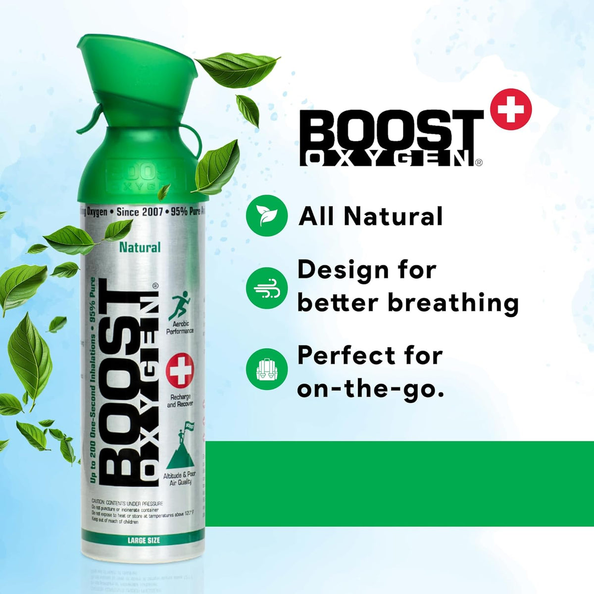 10 Liter All Natural Flavored (4 Pack) and 5 Liter Eucalyptus Flavored (1 Pack) Supplemental Canned Oxygen Bottle with Mouthpiece H335309