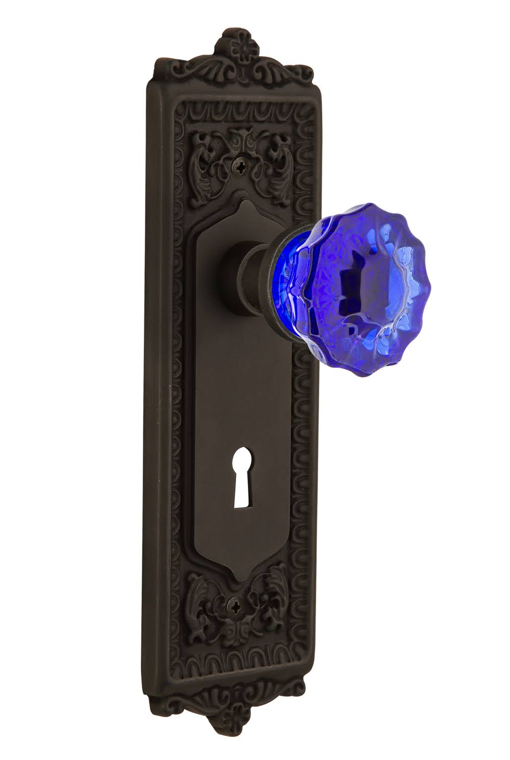 Cobalt Glass Door Knob in Oil-Rubbed Bronze F830452