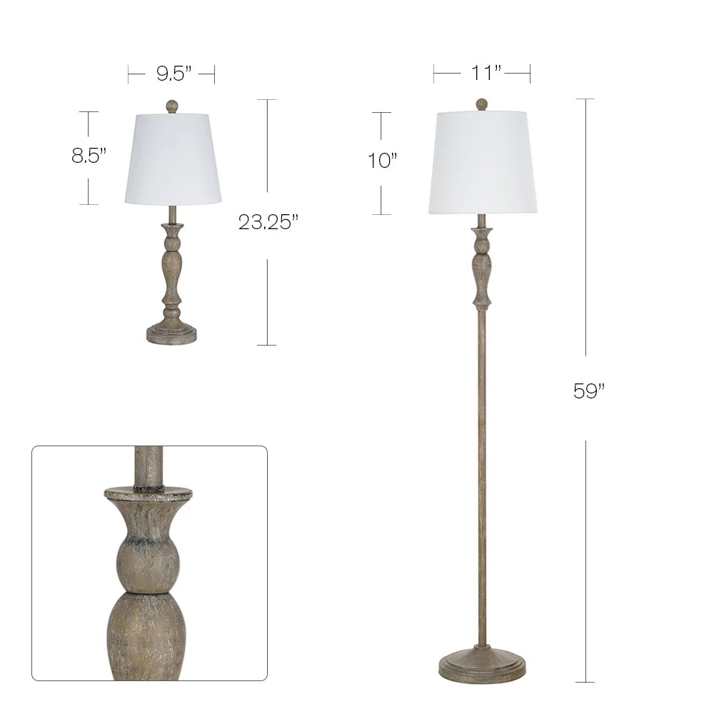 3-Pack Table and Floor Lamp Set W784679