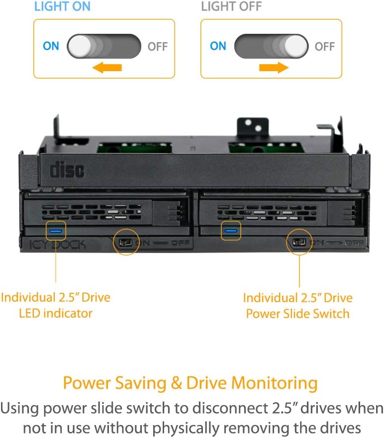 2 x 2.5 SAS/SATA HDD/SSD Mobile Rack + Slim Optical Drive Slot for 5.25 Bay V2092