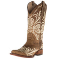Tan Square Toe Boots Z415
