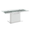 71 in. Clear Glass & High Gloss White Lacquer Dining Table S623