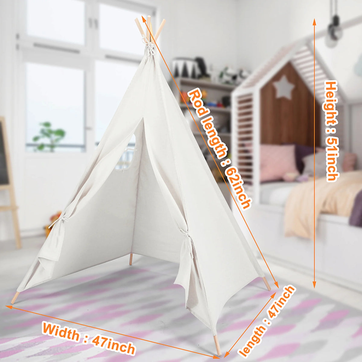 Cotton Canvas Play Tent with Window L4045