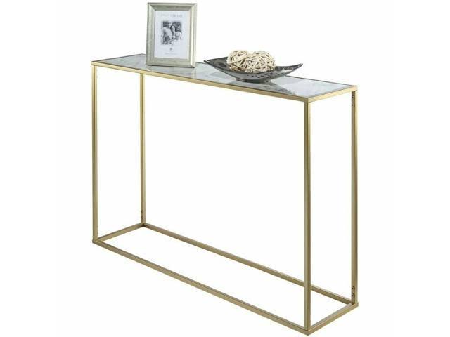 Gold Faux Marble Top Console Table H245