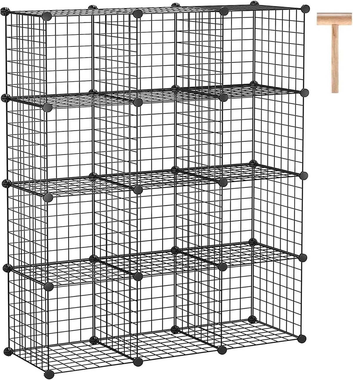 12-Cube Black Wire Cube Storage Organizer Q674
