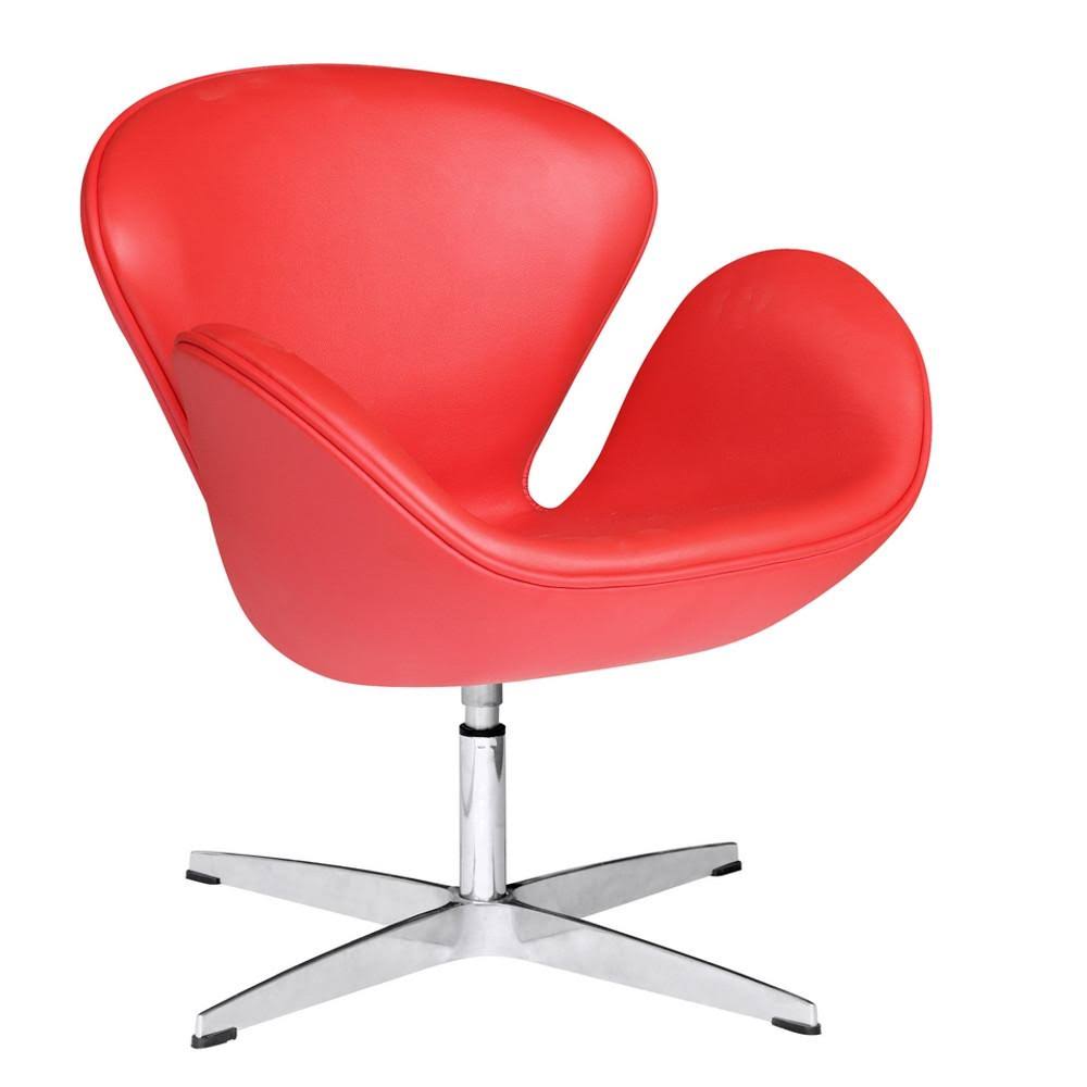 White Leather Swan Chair H7885