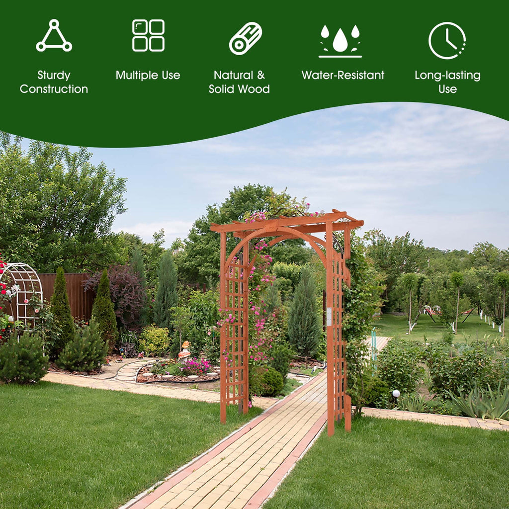 Wooden Cedar Arbor Arch Pergola Trellis I5523