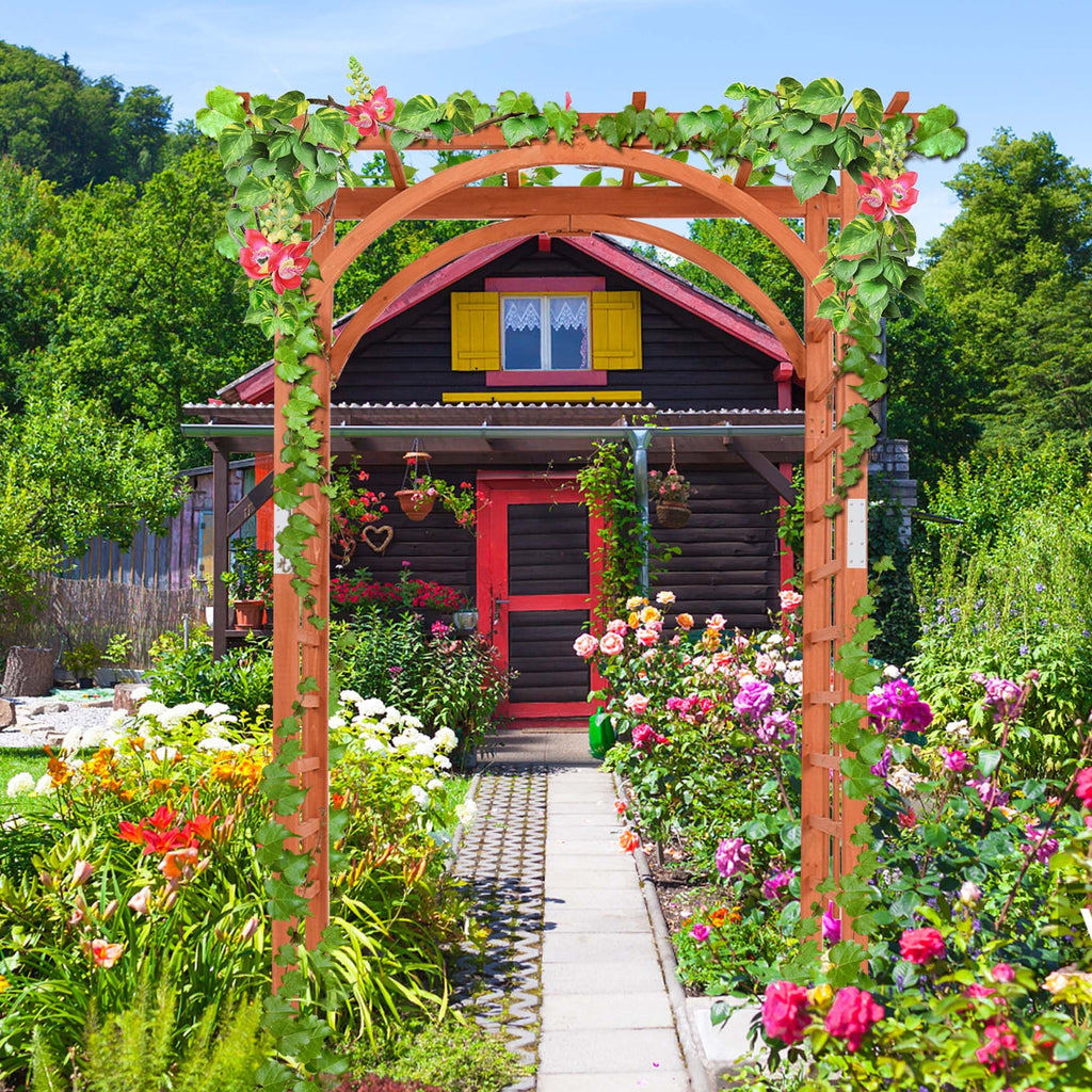 Wooden Cedar Arbor Arch Pergola Trellis I5523