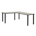 60 in. L-Desk with 42 in. Return, Maple & Black O22016